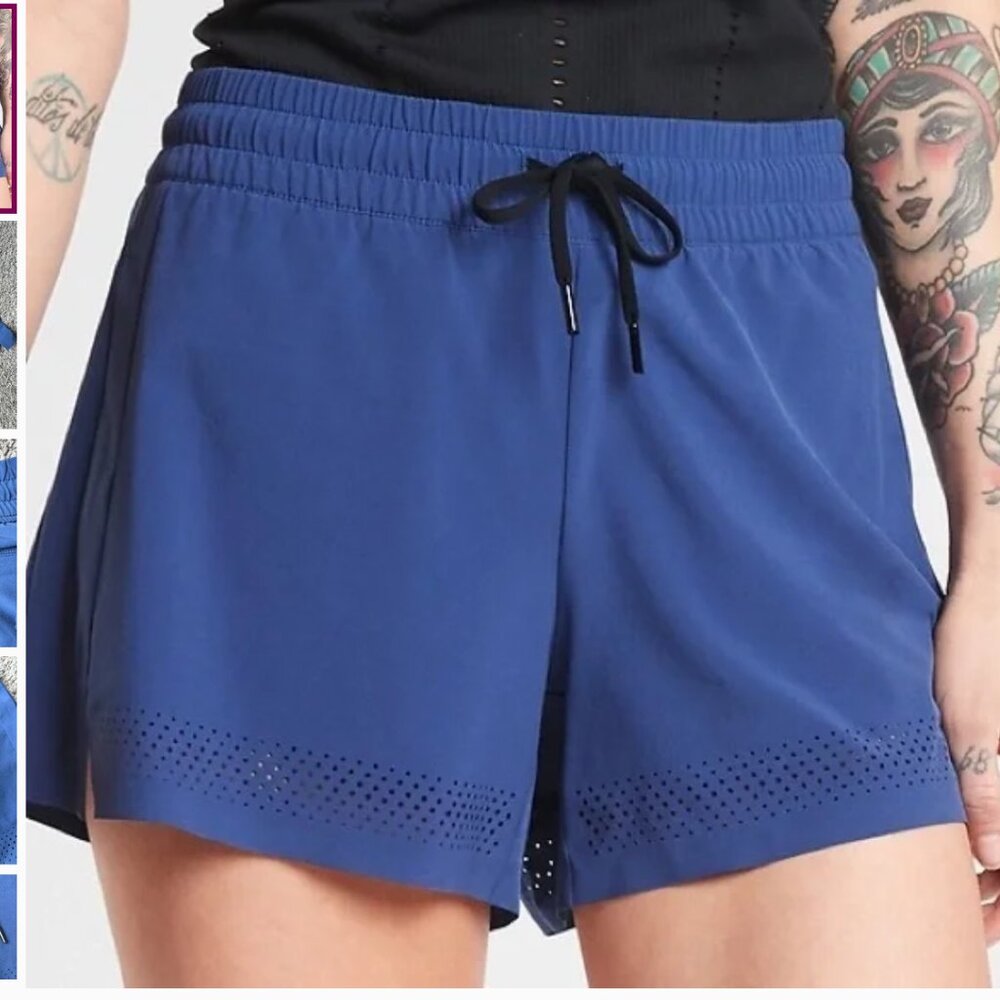 Athleta Baja Short 2.0 Elastic Waist Damask Blue 4T 4 Tall 424489
